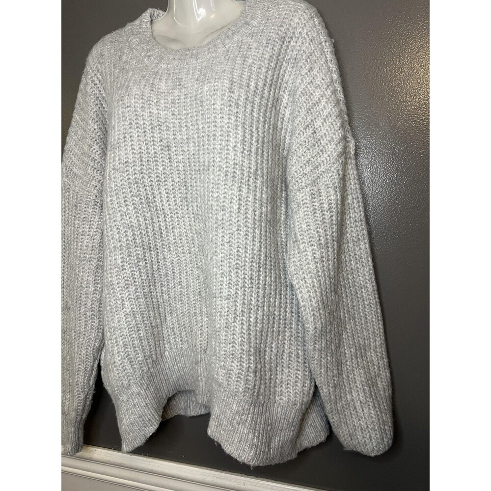 Sonoma Goods For Life Sweater Womens XL Gray Fuzzy Chunky Knit Pullover Cozy - Picture 4 of 9
